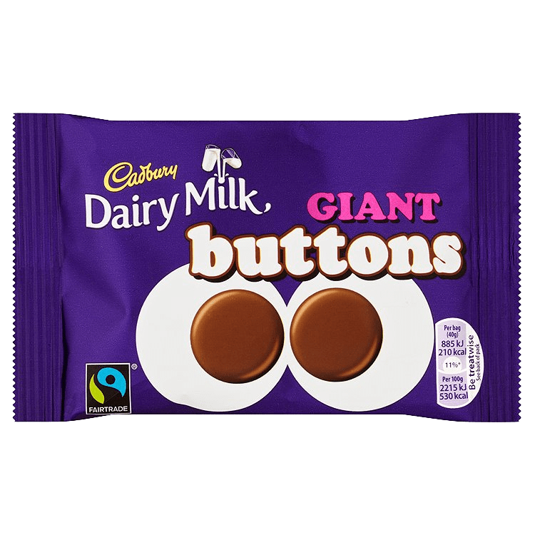 【英國】Cadbury Dairy Milk Giant Buttons鈕扣牛奶巧克力(40g)