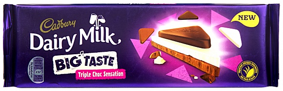 【英國】Cadbury Big Taste Triple Choc Sensation三層牛奶巧克力 (300g)