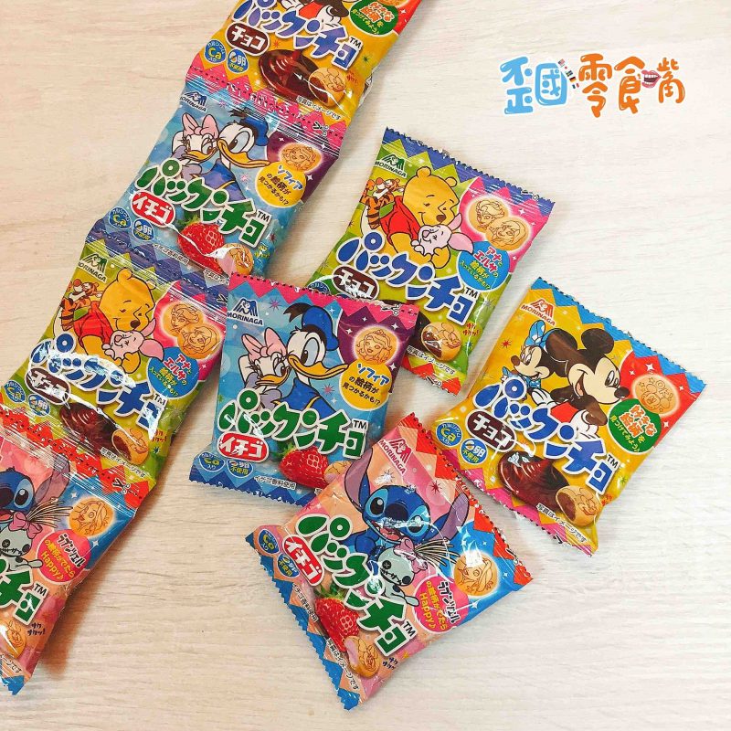 【日本】森永迪士尼巧克力_草莓餡餅乾四連3-min